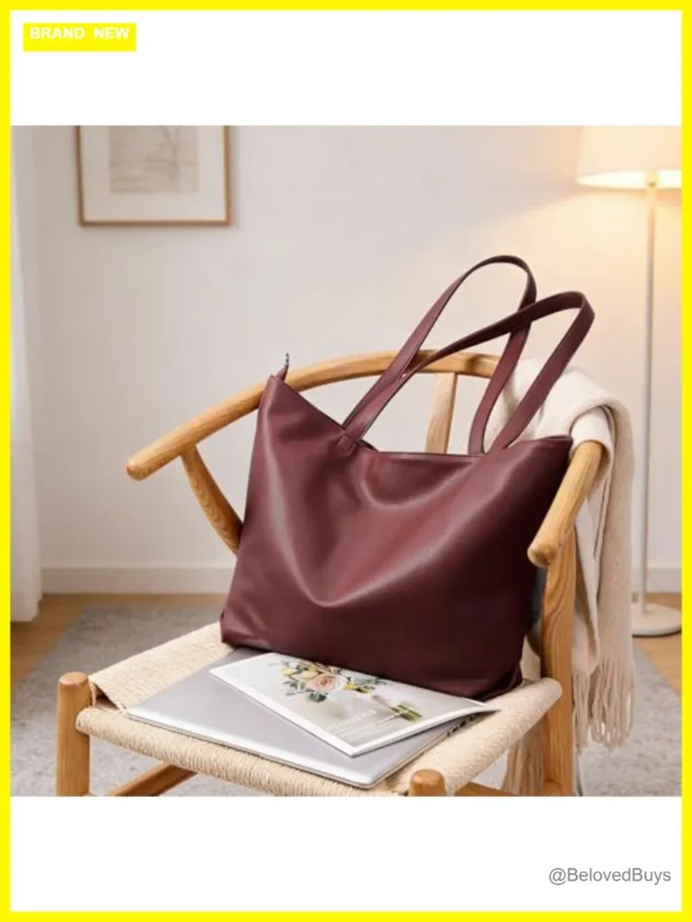 Soft Vegan Leather Tote Bag Large Casual Hobo Handbags Zipper Shoulder Work